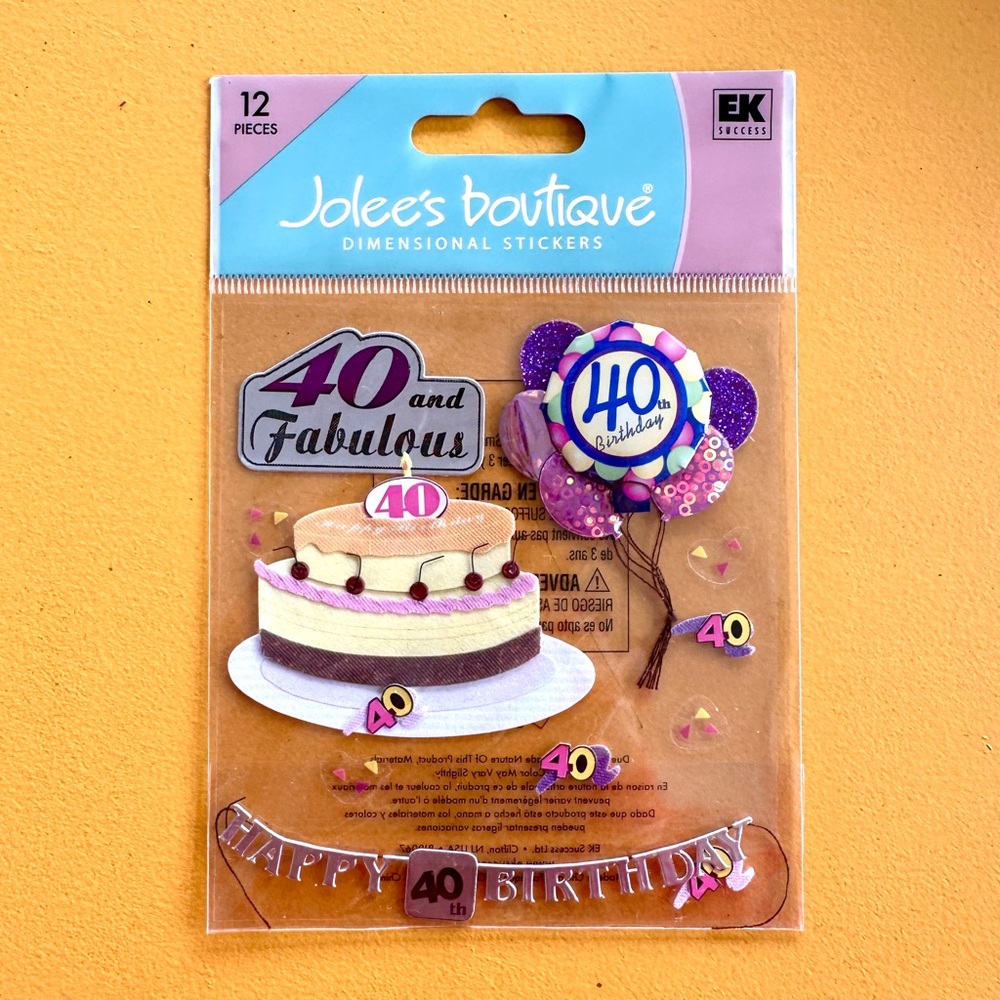 Jolee's Boutique Happy 40th Birthday Party Scrapbooking Stickers Crafting Craft